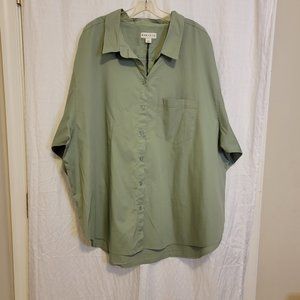 Brand New Ava & Viv No Gap Button Front Long Sleeve Top SIZE 2X NEW WITH TAGS